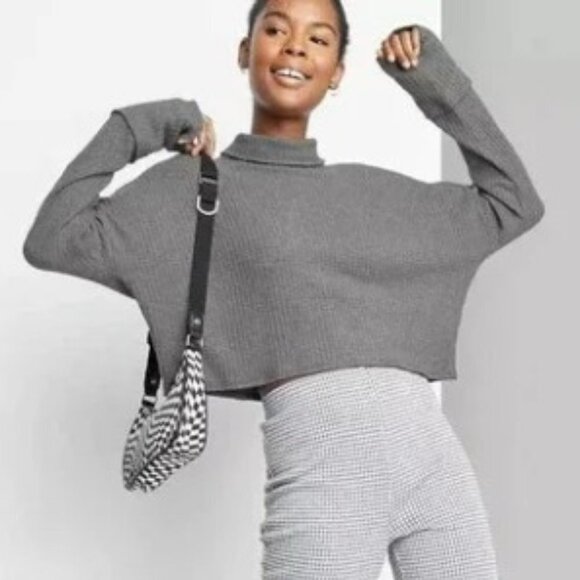 wild fable Tops - Wild Fable Long Sleeve Turtleneck Cozy Boxy Cropped T-Shirt | Size XS | NWT